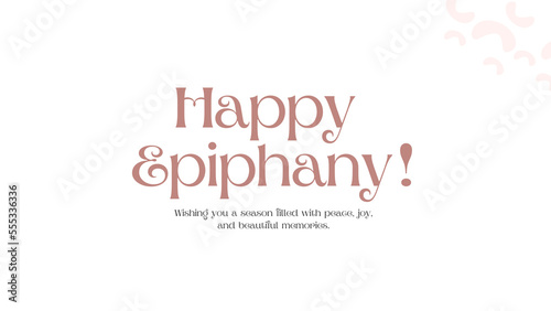 happy Epiphany wish with boho transparent bg photo