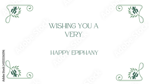 simple greeny happy Epiphany wish transparent background photo