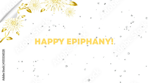 premium Epiphany wish image with sparkle flower and notebook fold transparent background photo