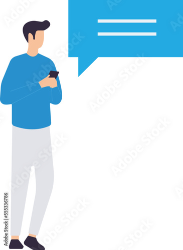 Male walking while using smartphone, Young man walking or standing while using mobile phone, young man browsing smartphone while walking
