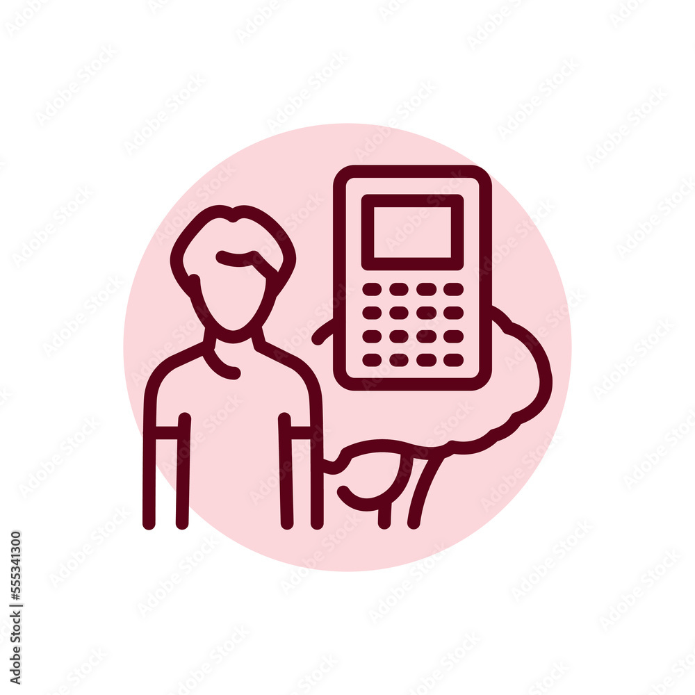 Mental arithmetic for kids olor line icon. Children learning Mental arithmetic for kids olor line icon. Children learning