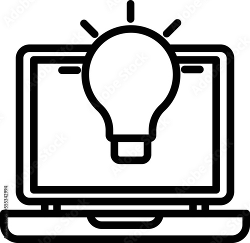 Thoughtful laptop Vector Icon
