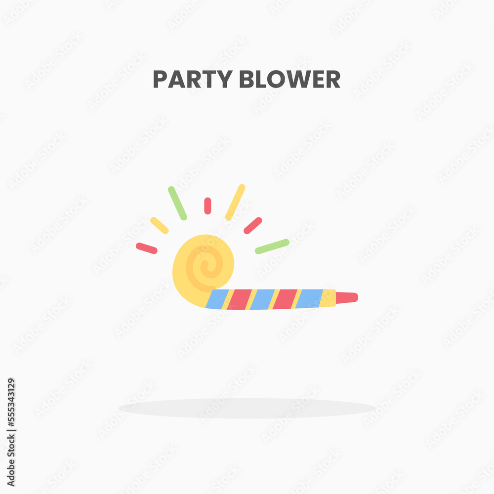 Party Blower icon flat. Vector illustration on white background. Can used for web, app, digital product, presentation, UI and many more.