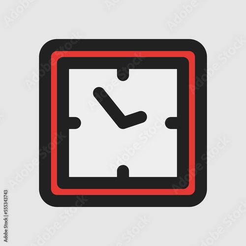 Wall clock icon in filled line style about furniture, use for website mobile app presentation