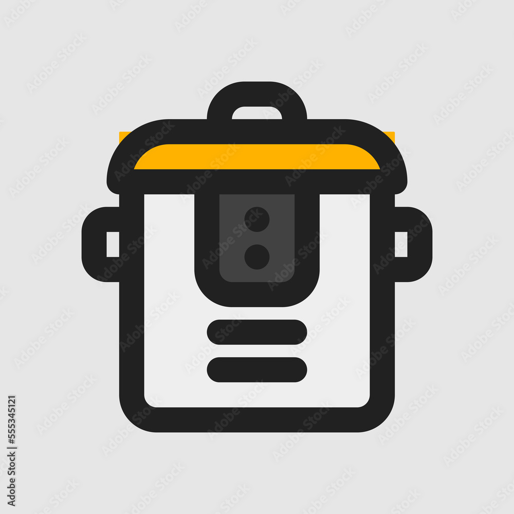 Fototapeta premium Rice cooker icon in filled line style about furniture, use for website mobile app presentation