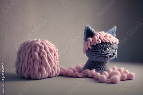 cute cat woolitze style7, Generative AI technology