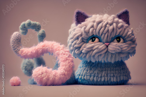 cute cat woolitze style9, Generative AI technology