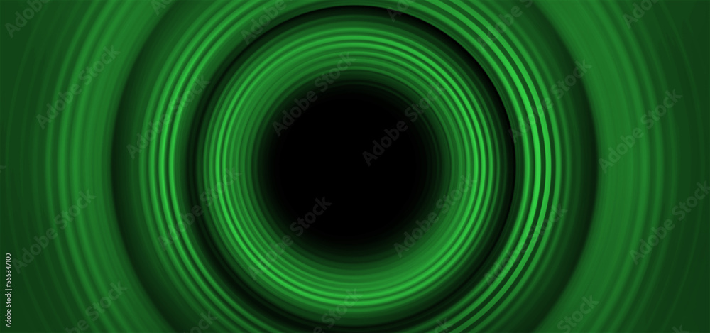 green radial blur circle abstract background