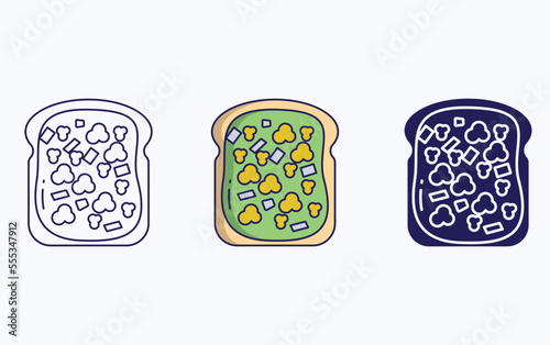 Paneer toast illustration icon