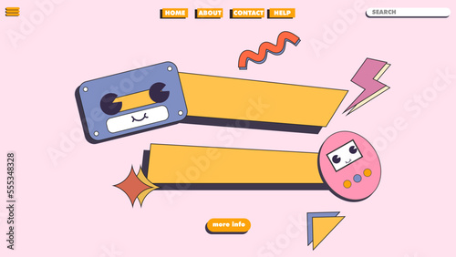 retro design banner, poster, or landing page for web, social media or background