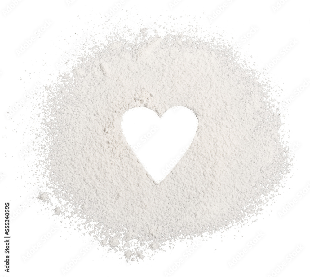 White flour powder or bakery ingredients make a frame