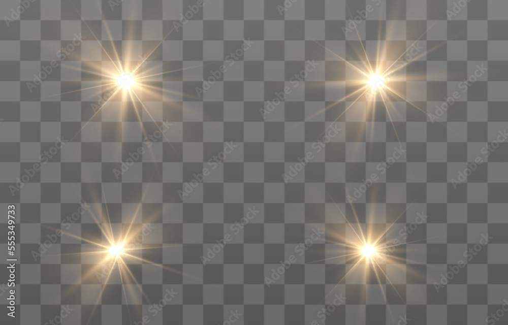 Light, sun on an isolated transparent background. The rays of the sun png. Light png. Sunrise Sunset. Flash Light. Vector illustration. Light, sun on an isolated transparent background. The rays of the sun png. Light png. Sunrise Sunset. Flash Light. Vector illustration.