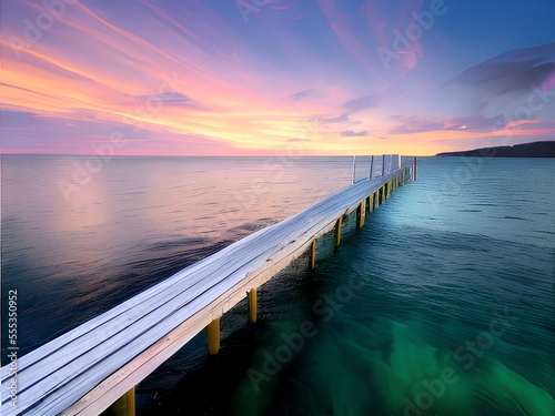 Wallpaper Mural Generative AI,scenic view of sea against sky during sunset Torontodigital.ca