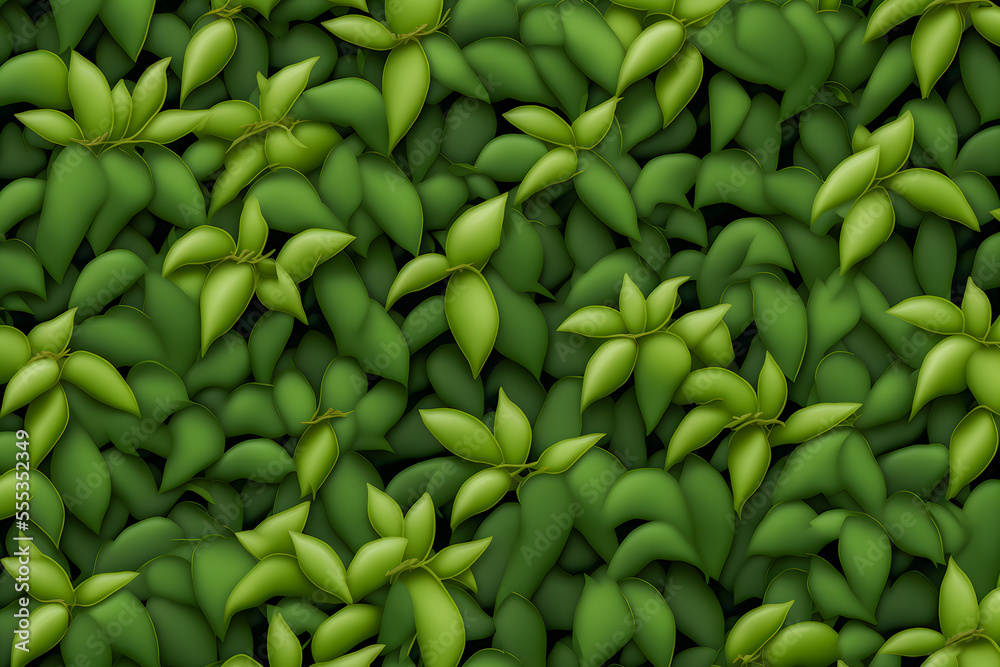 Background of lush green leaves Generative AI Background of lush green leaves Generative AI