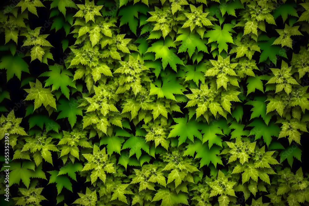 Background of lush green leaves Generative AI Background of lush green leaves Generative AI