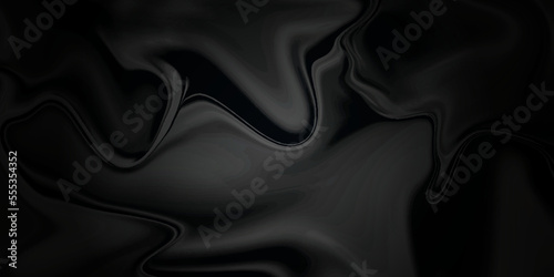 Black silk background . Black fabric background texture . abstract background luxury cloth or liquid wave or wavy folds of grunge silk texture material or smooth luxurious .