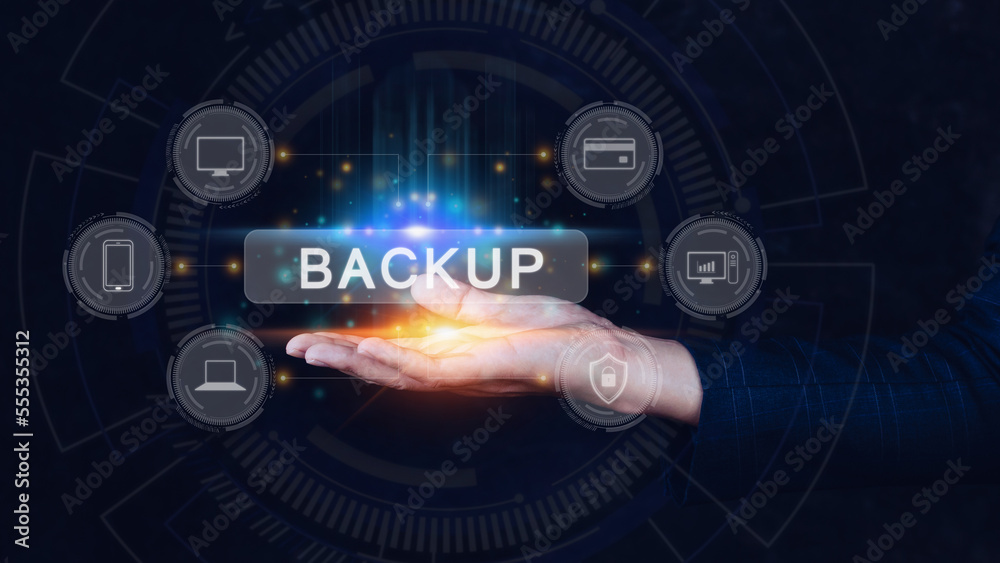 Internet data storage backup, technology business concept, Cloud technology, Data storage, Networking and internet service concept.