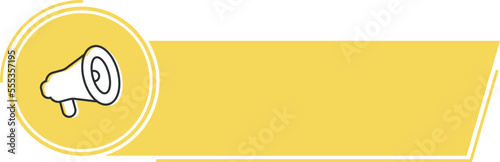 Megaphone on yellow background. blank banner. Megaphone banner. Web design.