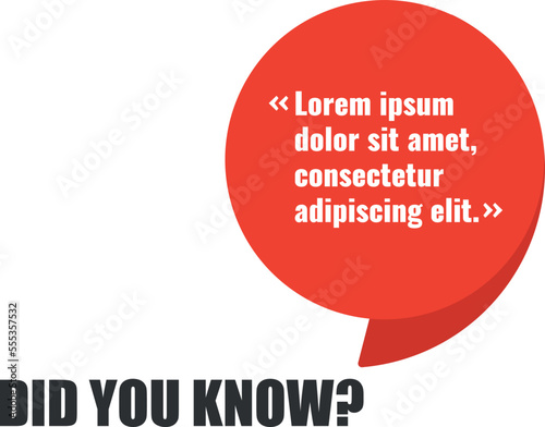 Did you know? Blank comic speech bubble in pop art style with space for your text. Comic speech. Dialog window. Yellow banner for sale.