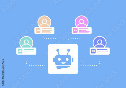 AI personalized message - targeted advertising based on purchase histories and other customer interactions. AI-Powered Advertising and machine learning in Ecommerce for increase customer retention