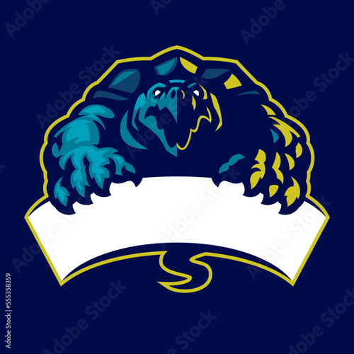 sport mascot logo style of snapping turtle