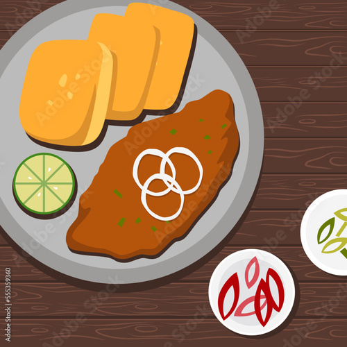 pav bhaji flat style illustration vector design