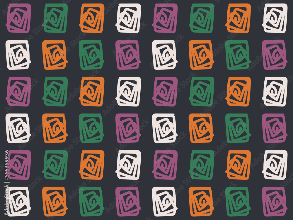 Square Freehand Pattern Aztec fabrics Seamless Pattern Design Geometric African American oriental traditional vector illustrations. Embroidery style.