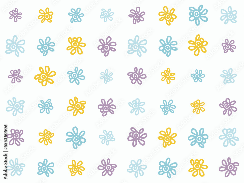 Freehand Flower Native American fabric Seamless Pattern Design Geometric boho texture vector illustrations background.
