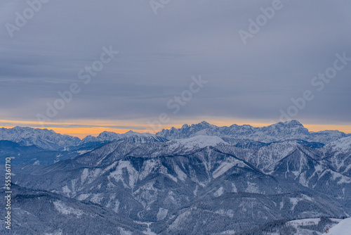 snow covered mountains in Carinthia 