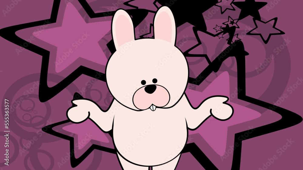 standig bunny chibi kid character cartoon background illustration in ...