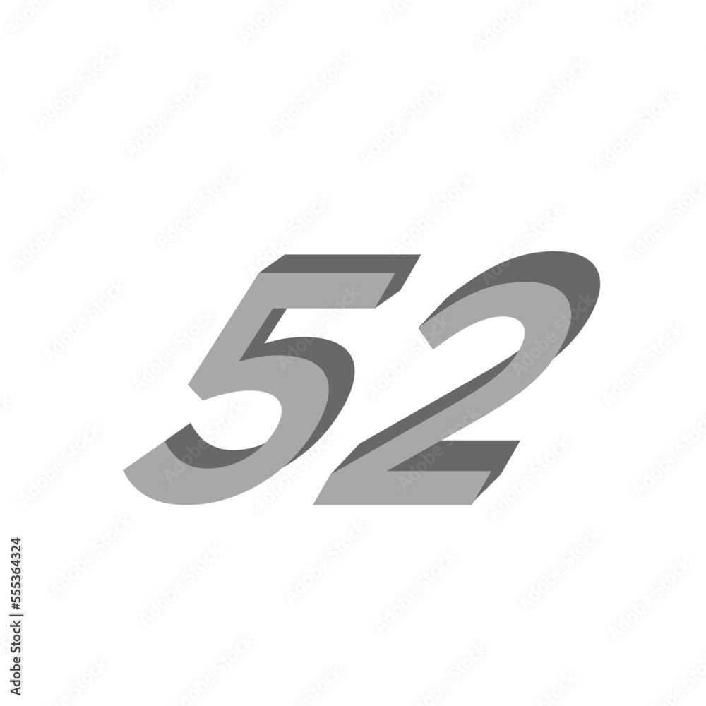 Number 3d silver italic logo template illustration Number 3d silver italic logo template illustration