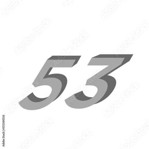 Number 3d silver italic logo template illustration