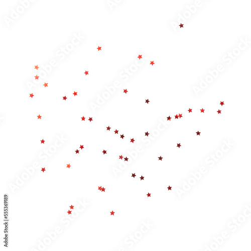 Schilderij op canvas Red star confetti, Red stars sparkle decoration cutout, Png file.