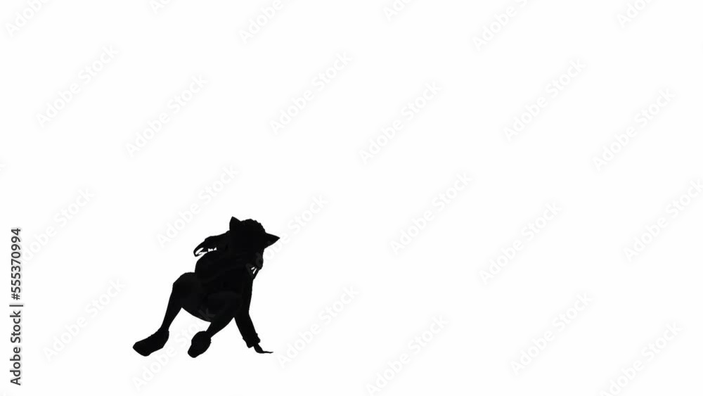 Sexy dance silhouette of person on white background. 3D