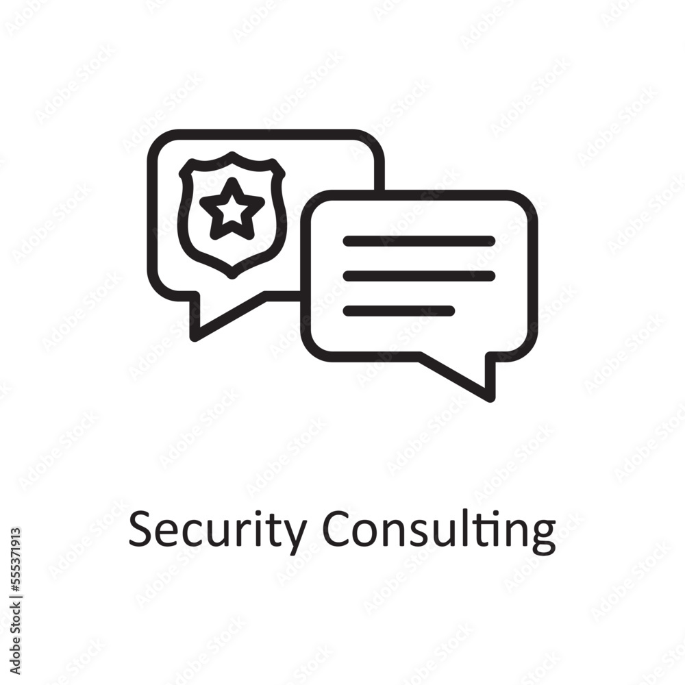 Security consulting Vector Outline Icon Design illustration. Law Enforcement Symbol on White background EPS 10 File