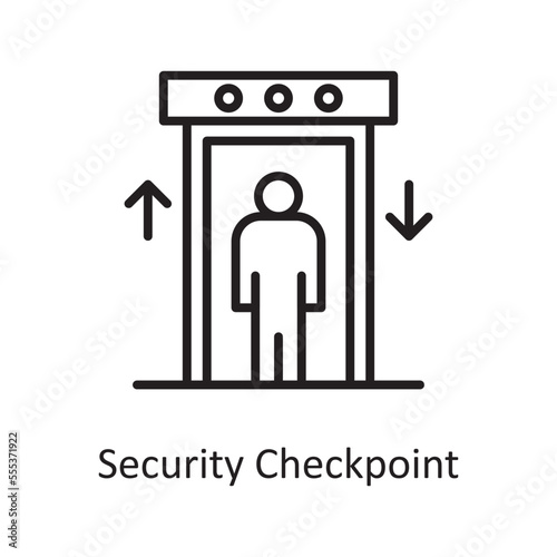 Security checkpoint Vector Outline Icon Design illustration. Law Enforcement Symbol on White background EPS 10 File