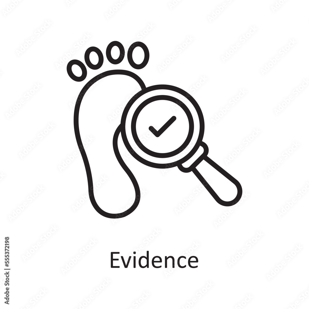 Evidence Vector Outline Icon Design illustration. Law Enforcement Symbol on White background EPS 10 File Evidence Vector Outline Icon Design illustration. Law Enforcement Symbol on White background EPS 10 File