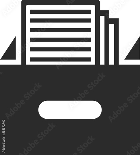 Document archive icon, document management icon black vector
