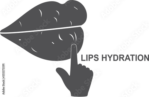 Lips hydration icon, hydrating lip icon black vector