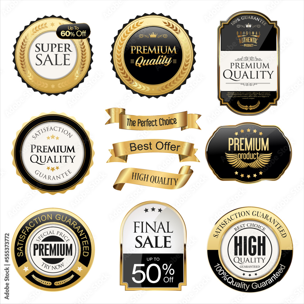 Super sale golden retro badges and labels collection 
