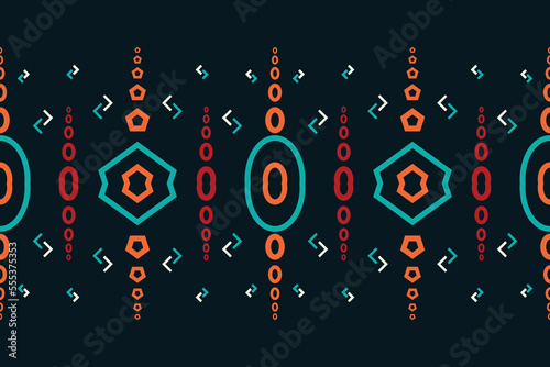 Ethnic border Ikat Seamless Pattern Textile Filipino ikat seamless pattern digital vector design for Print saree Kurti Borneo Fabric border brush symbols swatches stylish