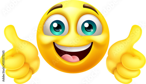 Thumbs Up Emoji Emoticon Face Cartoon Icon