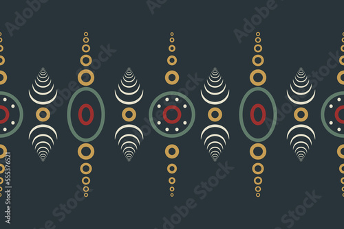 Ethnic border Ikat Seamless Pattern Textile ikat frame seamless pattern digital vector design for Print saree Kurti Borneo Fabric border brush symbols swatches cotton