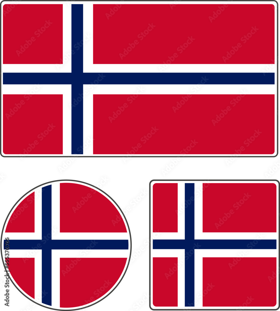 Naklejka premium State flag of Norway. White blue red vector illustration.