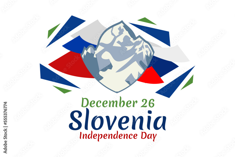 December 26, Independence day of Slovenia vector illustration. Suitable for greeting card, poster and banner.