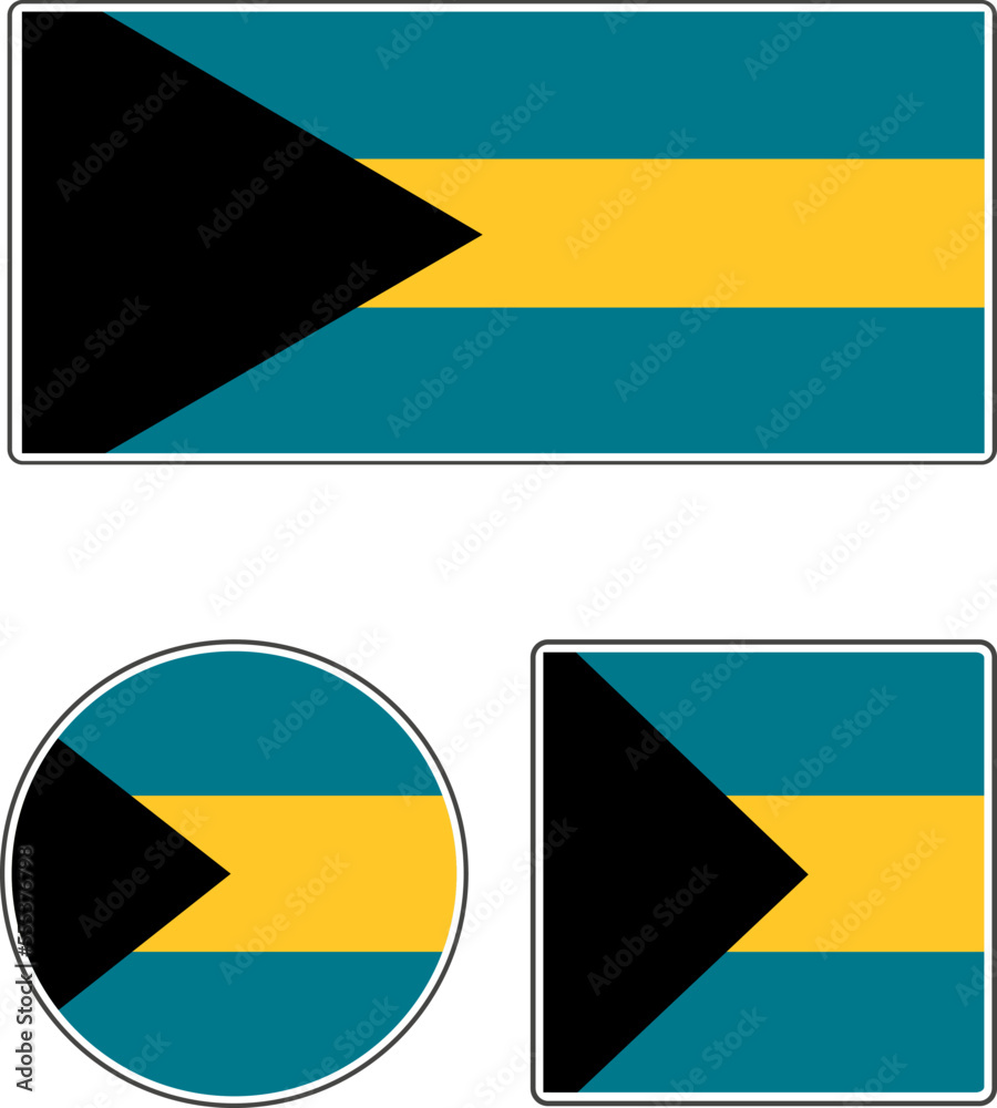 State flag of the Bahamas. Vector illustration. State flag of the Bahamas. Vector illustration.