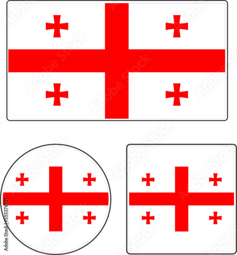 State flag of Georgia. White red vector illustration.