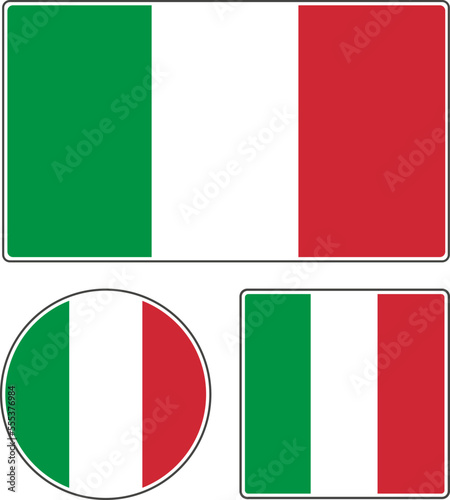 State flag of Italy. Green white red vector illustration.