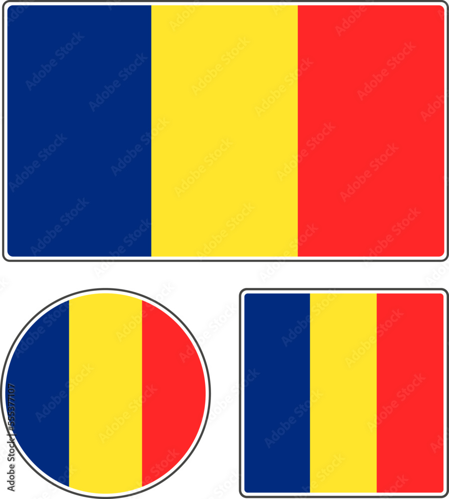 Fototapeta premium State flag of Romania. Red blue yellow vector illustration.