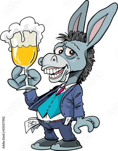 Smiling donkey. Cartoon funny donkey, mascot